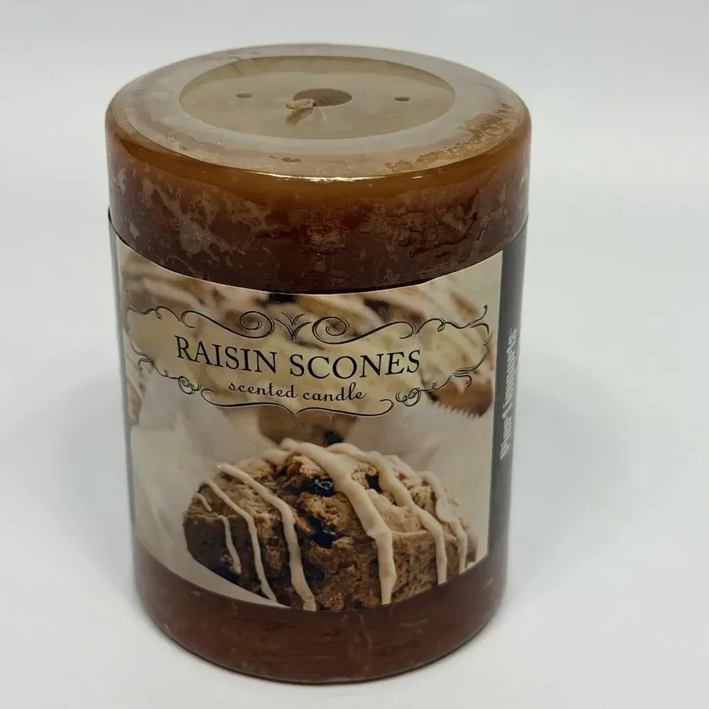 Vintage Pier 1 Imports Raisin Scones Pillar Candle 3x4